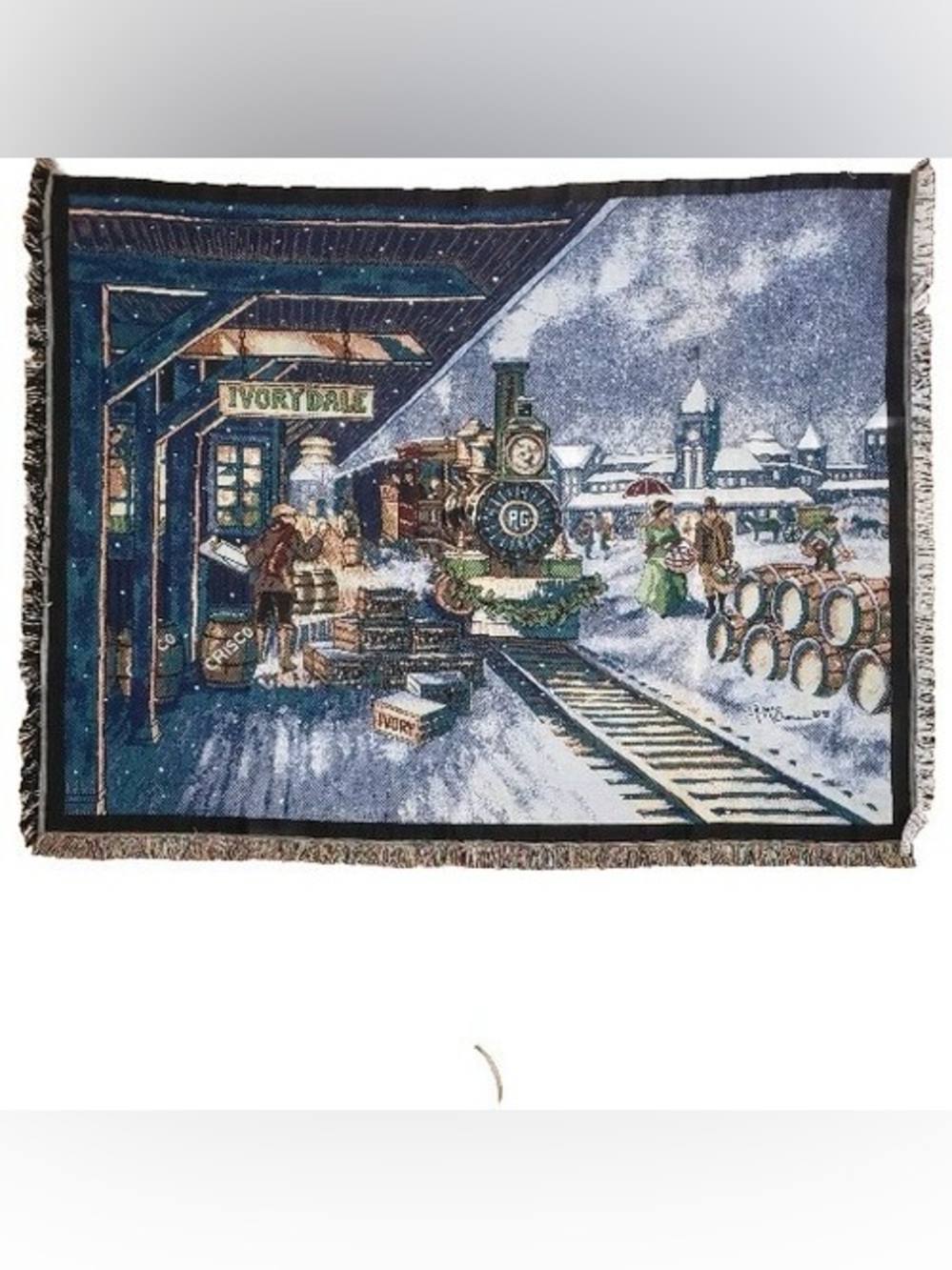 Tapestry Blanket Holiday Scene